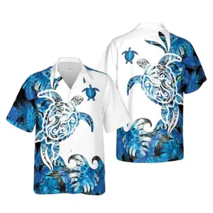 Hawaii Turtle Tropical Hawaiian Shirt For Men & Women - Aloha Shirt, Blue Turtle Hawaiian Shirt, Tropical Summer Outfit
