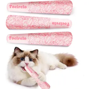 Tocirelo Catnip Toys for Cats Bite-Resistant - 3Pack Funny Pink Cat Nip Toys with 100% Pure 45000mg Organic Catnip, Safe Kitten Teething Kicker Toys for Indoor Cats, Soft Plush Cat Chews 5.9inch
