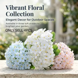 4pcs Artificial Hydrangea Flowers, Home Decor Vase Arrangement, Photography Props, Wedding Flowers, Outdoor UV Resistant Fake Flowers