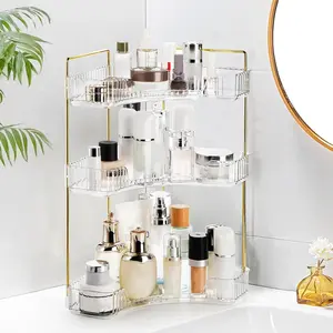 2/3-Tier  Cosmetic Storage Cabinet, No Power Needed, Vanity Organizer for Bathroom, Dressing Table - Perfect Gift for Women (Birthday, Wedding, Holidays) - Beauty Products Display Case, Makeup perfume organizer vanity shelf tool multi-layer dorm holder