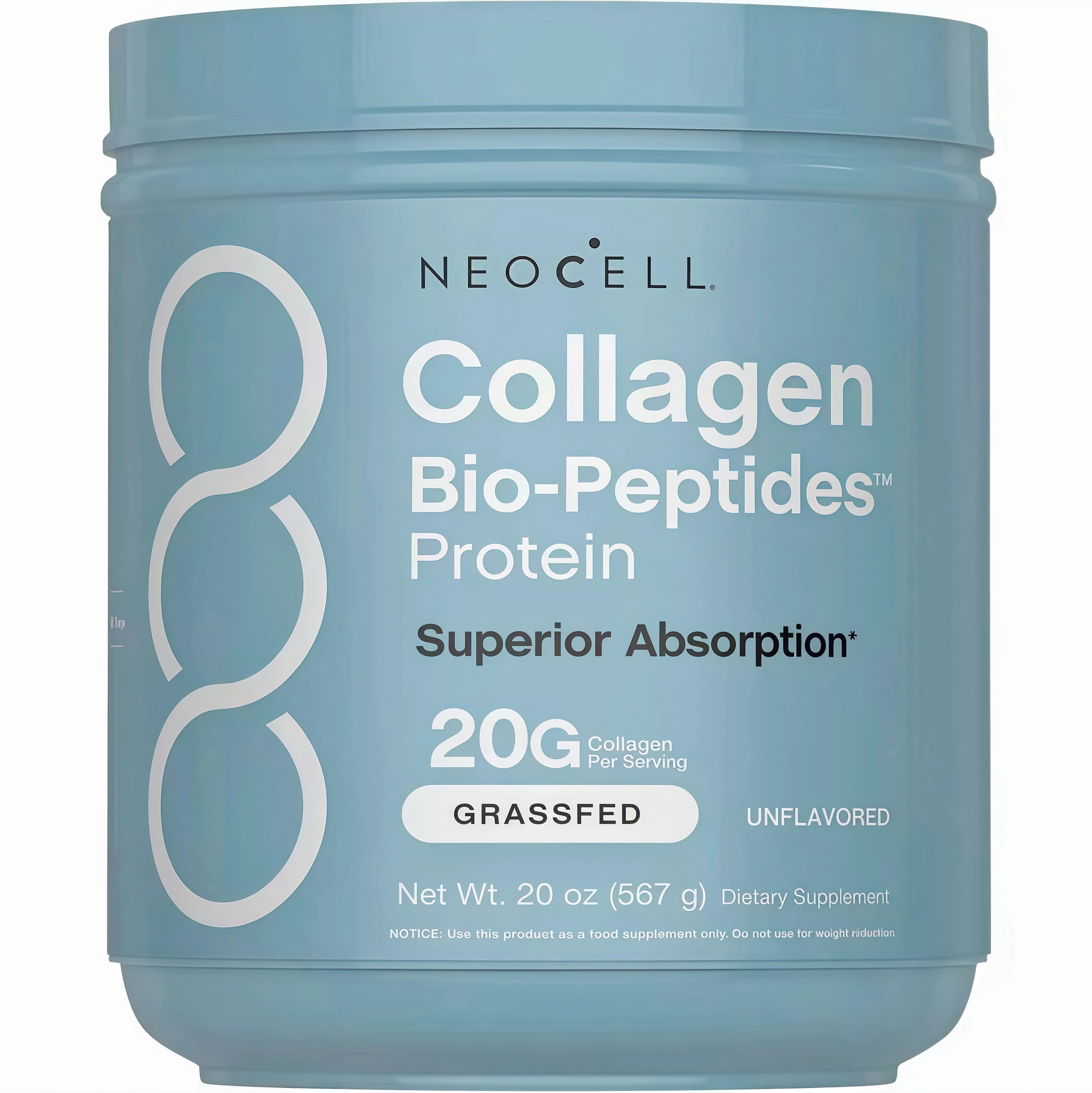 NeoCell Collagen Peptides Powder 20oz - Grassfed Protein Supplement VC- Advanced with 18 Essential Amino Acids