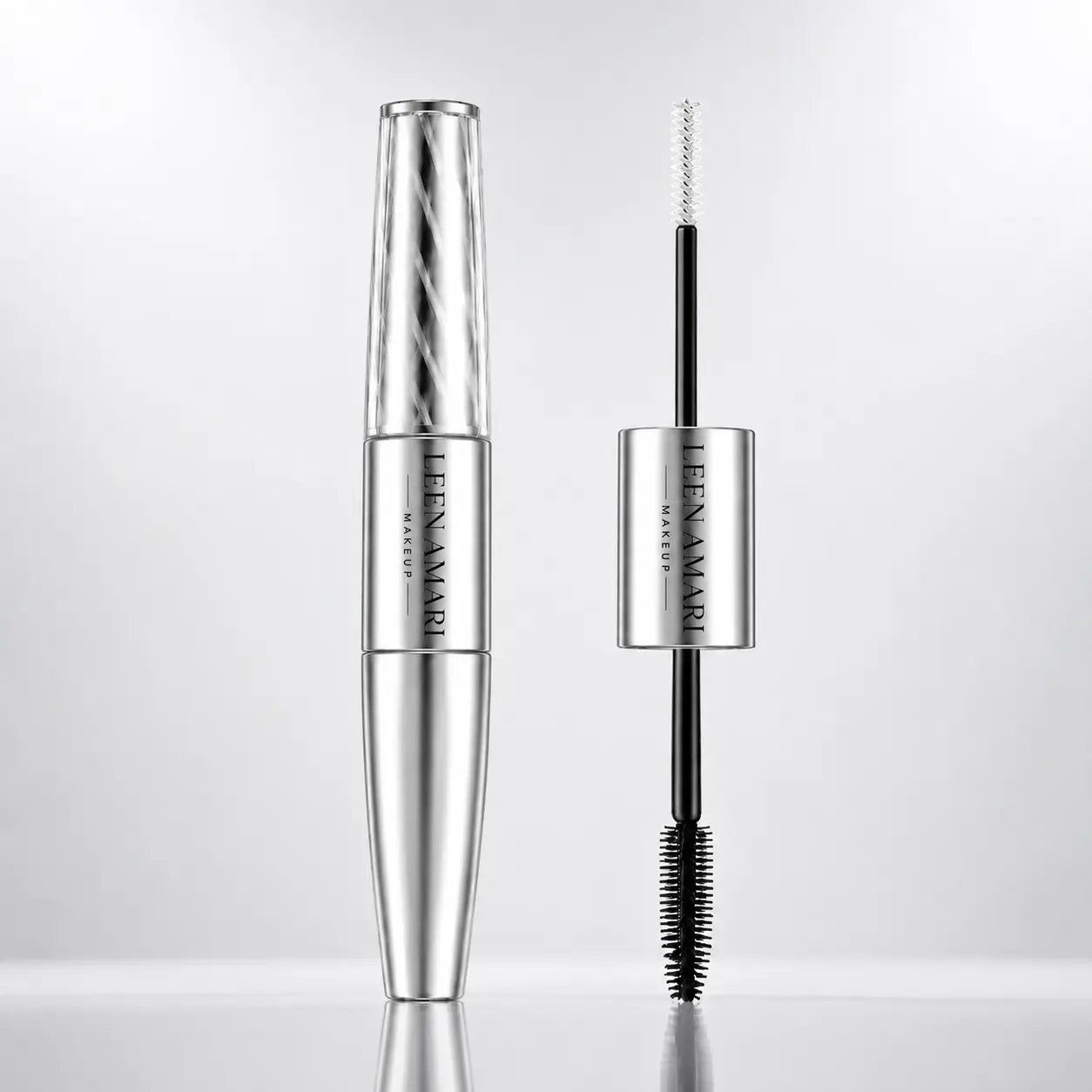 Short Lashes? Get Longer-Looking Lashes in 2 Steps - LEEN AMARI Waterproof Dual-Ended Mascara, White Primer + Black Mascara, Smudge-Resistant, All-Day Wear, Volumizing, Lifting & Defining for Daily Makeup, Work, Gym, Travel & Bridal Looks non