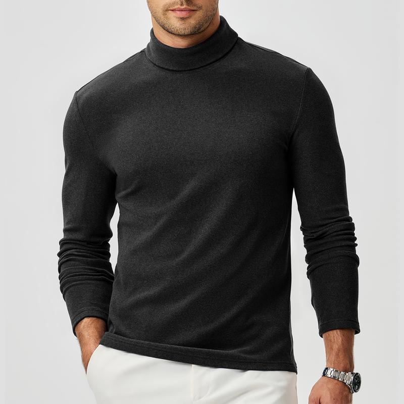 JMIERR Men's Casual Long Sleeve Turtleneck Shirts Lightweight Mock Pullover Sweaters Knitted T Shirt Slim Fit Tee Tops