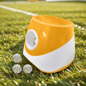 Interactive Automatic Ball Launcher with 3 Tennis Balls Automatic Dog Ball Launcher with 3 Distance Rechargeable Small Dog Ball Thrower for Small and Medium-Sized Dogs