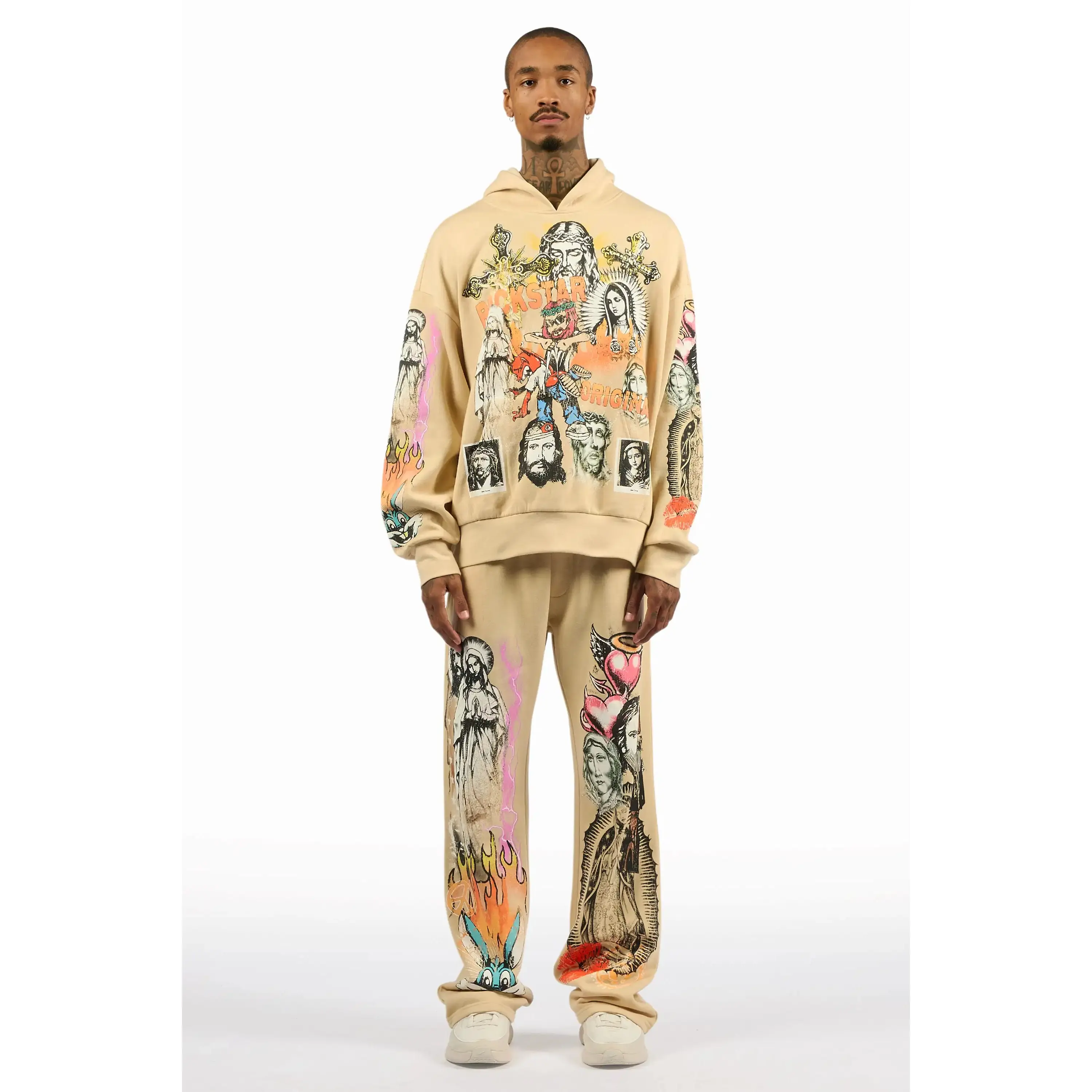 Diyos Beige Hoodie/Baggy Pant Track Set Diyos Beige Hoodie/Baggy Pant Track Set