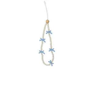 Sonix Beaded Phone Charm in Blue Bows