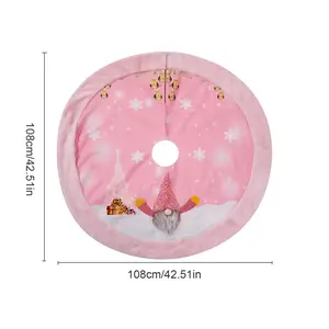 108Cm Pink Christmas Luminous Tree Skirt Christmas Tree Floor Cover Tree Sweater Tree Foot Carpet Tree Skirt Tree Decorations noroomaknet