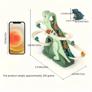 New Children's Dinosaur Toy Car Track Boys Simulation Track Inertia Sliding Climbing Stairs Electric Track Model