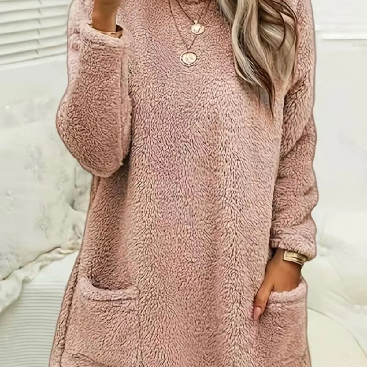 Ava Thermal Sweatshirt - Pink Pullover for Women, Long Sleeves, Comfortable Fit, Ideal for Warm Weather - Womenswear