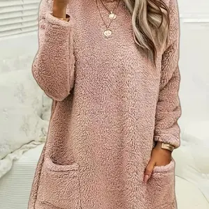 Ava Thermal Sweatshirt - Pink Pullover for Women, Long Sleeves, Comfortable Fit, Ideal for Warm Weather - Womenswear