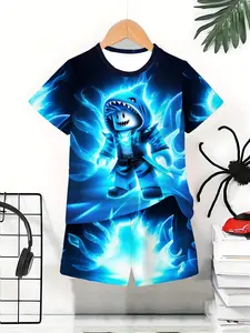 Boys' Summer Breathable Sports Two-Piece Set Outfit, Sporty Set, Casual Fitted Short Sleeve, Perfect Birthday & Holiday Gift