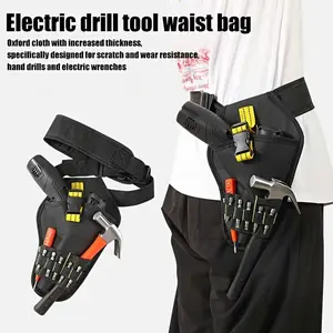 Electrical Tool Bag Waterproof Multi-Functional Tool Bag Organizer Electrician Pouch Durable Oxford Cloth Hardware Waist Pack Thickened Construction