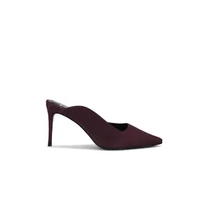 BLACK SUEDE STUDIO Icon 80 Mule in Raisin Satin