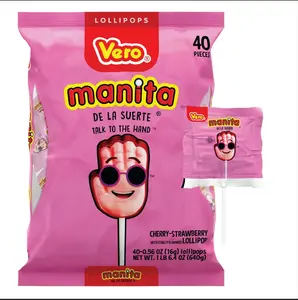 Manita De La Suerte Pink Lollipop Sucker Candy