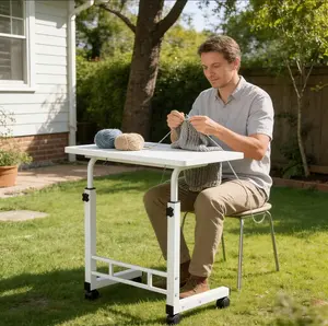 Adjustable Mobile Work Table ️ Perfect for DIY, Sewing & Outdoor Use – Height Adjustable, Easy Move, Space Saving