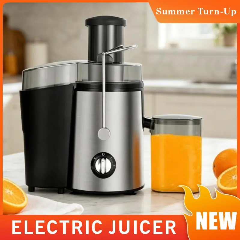 2026 rotary juicer, centrifugal juice extractor with a large diameter feed opening, suitable for fruit and vegetable juices, easy to clean, stainless steel construction, BPA-free (black model).