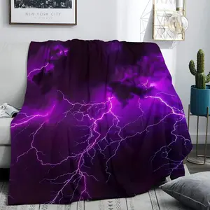 Lightning Pattern Blanket, 1 Count Soft Warm Throw Blanket, Lightweight Cozy Blanket, Air-conditioned Room Blanket, Warm Nap Blanket for Home Office Travel Camping, Soft Blanket