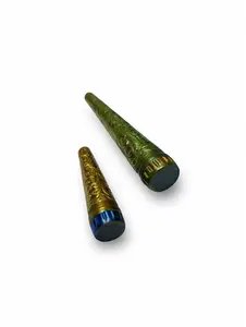 Custom Ornate Conical Storage Tube set – Protective Storage Case with Threaded Cap | Discreet Portable Carry Container