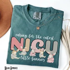 NICU Easter Shirt, Neonatal Intensive Care Unit, Comfort Colors®, Nurse, Doctor, Crew, NICU Easter Bunnies Tee, Neonatal ICU, Spring, Gift
