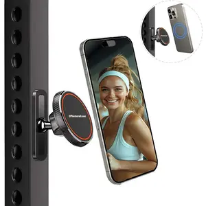 Gym Magnetic Phone Holder for Magsafe, 360° Adjustable Phone Mount Fitness Accessories, Workout Accessories for Active User Smartphone Cellphone Stand