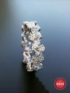 1 Pc Personalization Creative Leaf-shaped Zircon Ring New Best-selling Fashion Classics Valentine's Day Gift Jewelry as Anniversary Party for Birthday Gift for Girlfriend Engagement Wedding Ring for Women Clothing Daily Decor Accessories