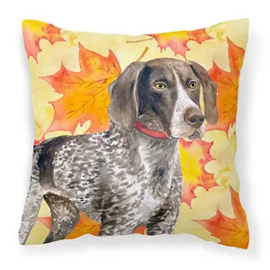 Carolines Treasures BB9902PW1818 German Shorthaired Pointer Design Fall Decorative Pillow, Polyester Fabric, Fade Resistant, Machine Washable