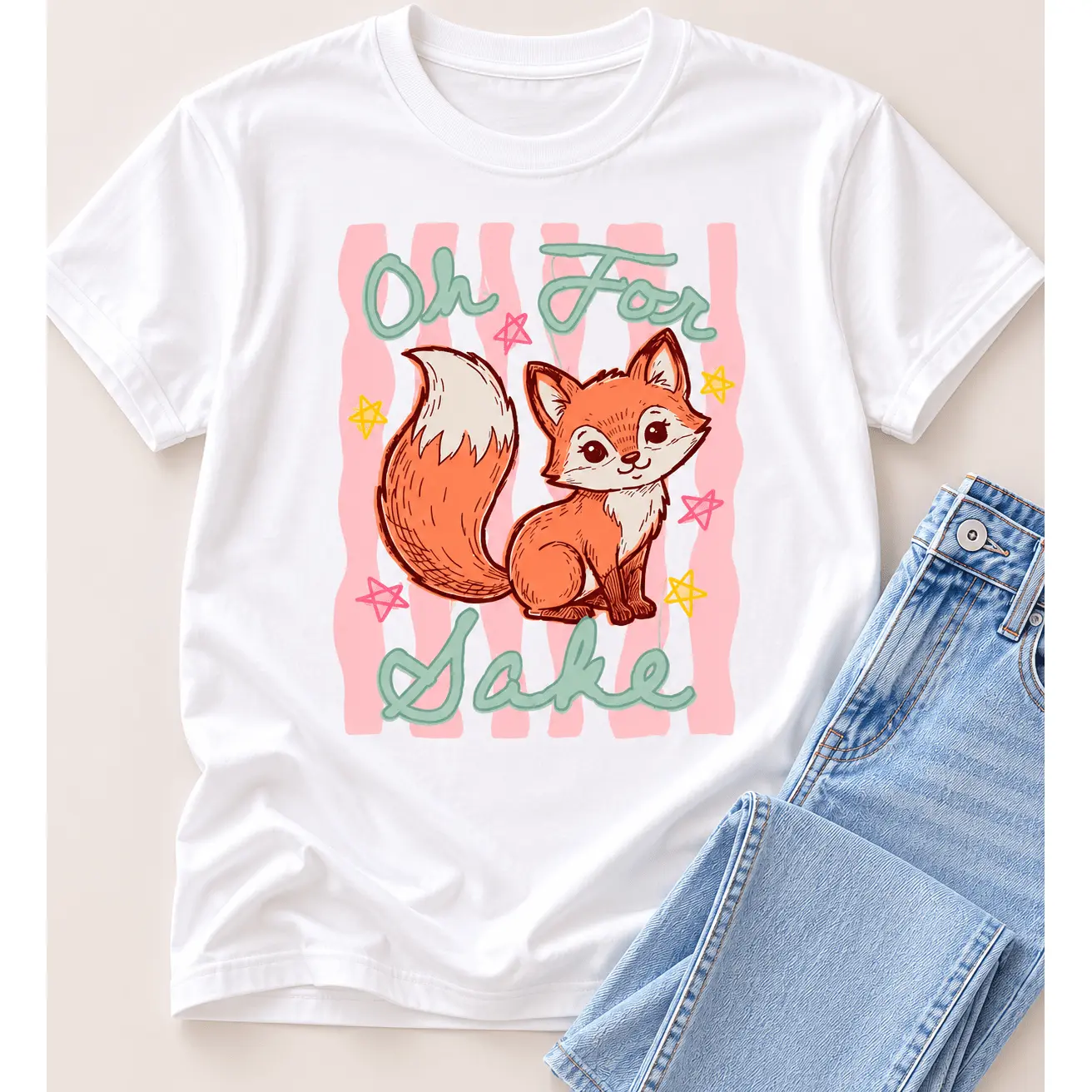 Plus/Reg Short Sleeve "Oh for Fox Sake" Graphic Tee