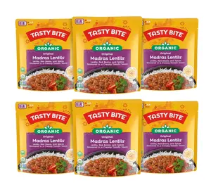 Tasty Bite Organic Madras Lentils, 10 Ounce, Pack of 6, Ready to Eat, Microwavable Entree, Vegetarian