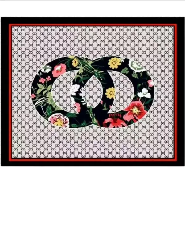 YAZ. Floral Monogram Silky Bandana Scarf