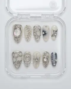 Board 2 Almond/ Handmade/ Long-lasting/ Tanghulu press-on nails/ Reusable Premium Nails