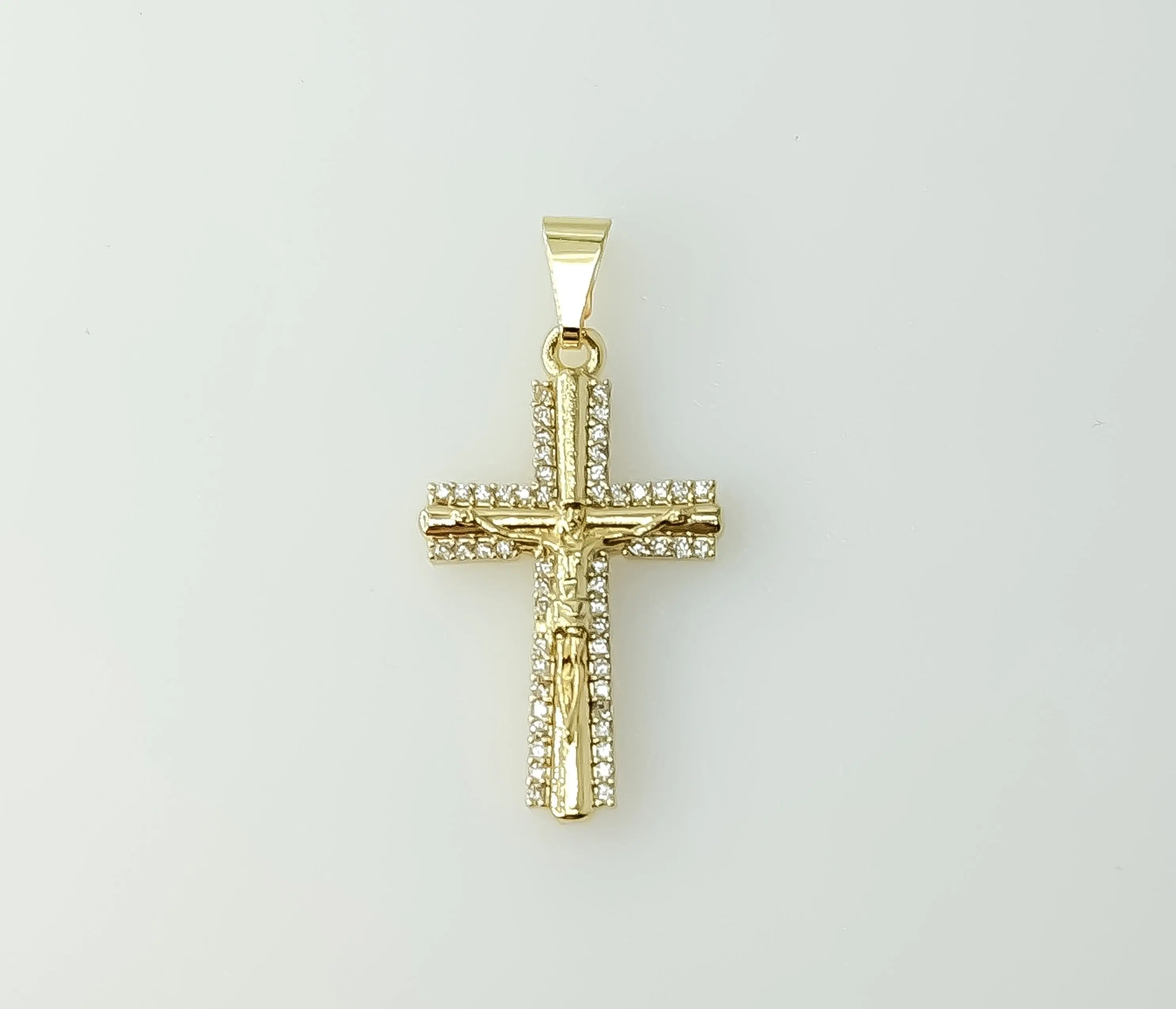 Small Cross Pendant Plated Jesus Christ Crucifix Catholic Gift