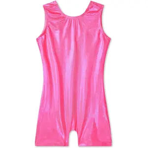 KF5-CGS36   Girls Gymnastics Leotards Toddler Sleeveless Tank Biketards Tumbling Dance Unitards for Kids Class Training