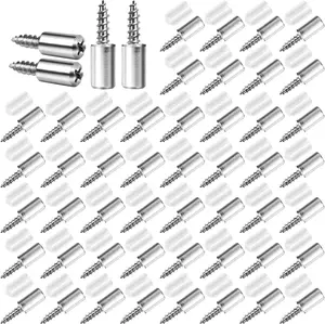 Shelf Pins with Non-Slip Sleeve 60 Pcs Self Tapping Screw Shelf Support Pegs Kitchen & Bookcase Shelf Cabinet Furniture Closet Bracket Pegs