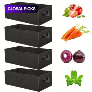 4 Pack Durable Non-Woven Fabric Plant Bags, Grow Bags, 10 Gallon Planter Pots with Handles, Ideal for Vegetables Flowers Fruits Indoor Outdoor Raised Garden Beds #GLOBAL PICKS