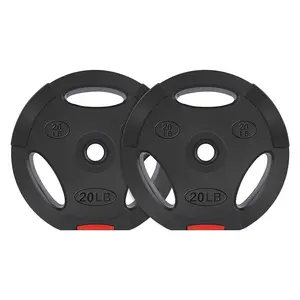 Signature Fitness Standard 20 Pound Coded Olympic Weight Plate, Black (Set of 2) Signature Fitness Standard 20 Pound Coded Olympic Weight Plate, Black (Set of 2)
