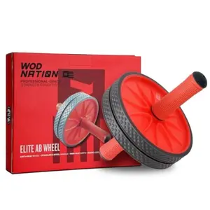 Nation Ab Roller - Black Red Modern Core Fitness Equipment for Home Gym Travel - Ab Wheel for Workout Core Stability