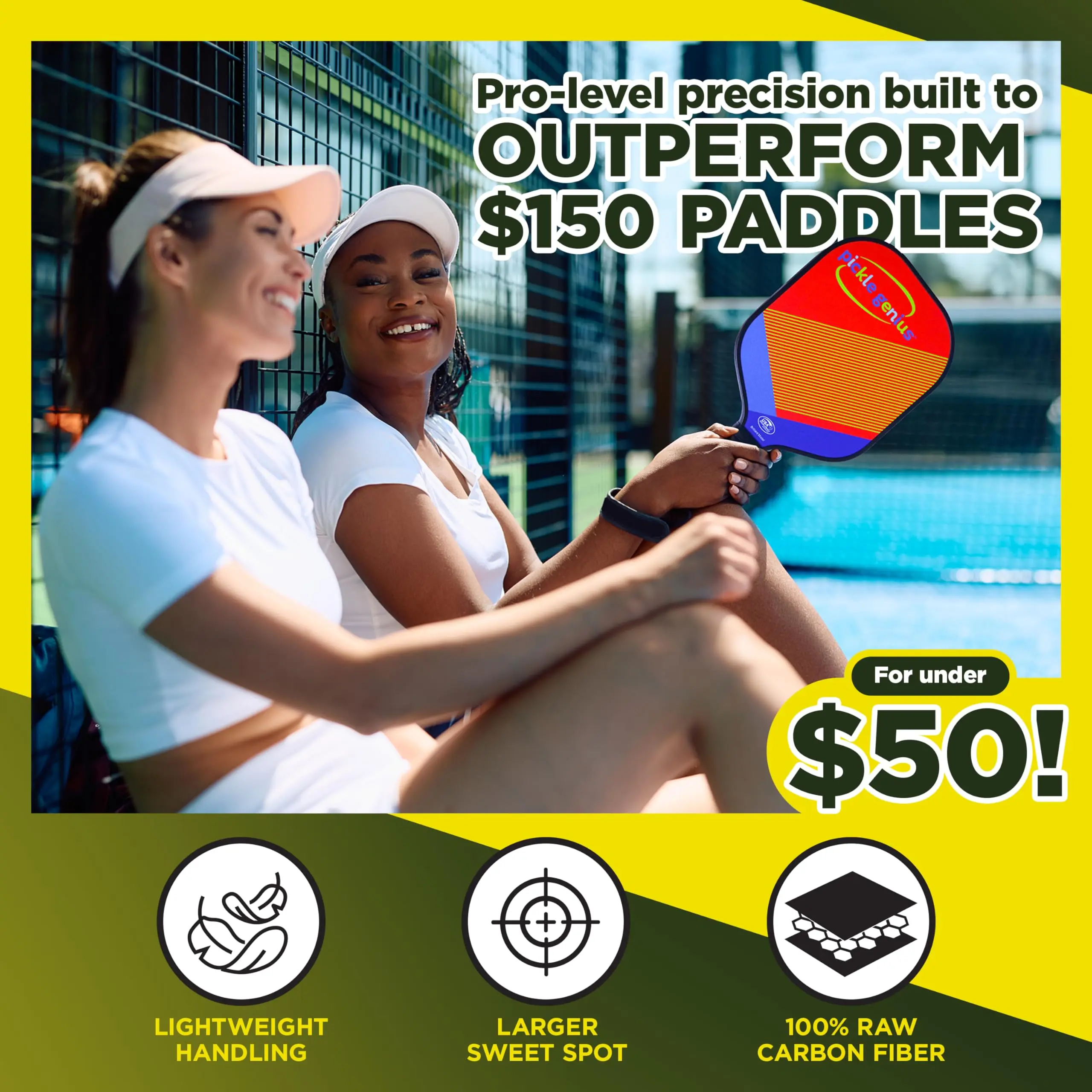 Pickle Genius Carbon Fiber Pickleball Paddle – USAPA Approved