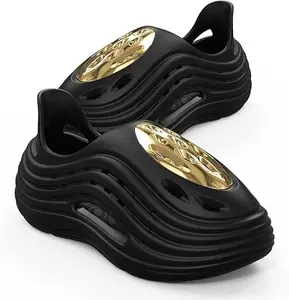 Yassia Alienware 2.0 Upgrade EVA Clogs for Men Women, Detachable Electroplated Decor, Hollow Out Breathable Non-Slip Closed Toe Garden Shoes