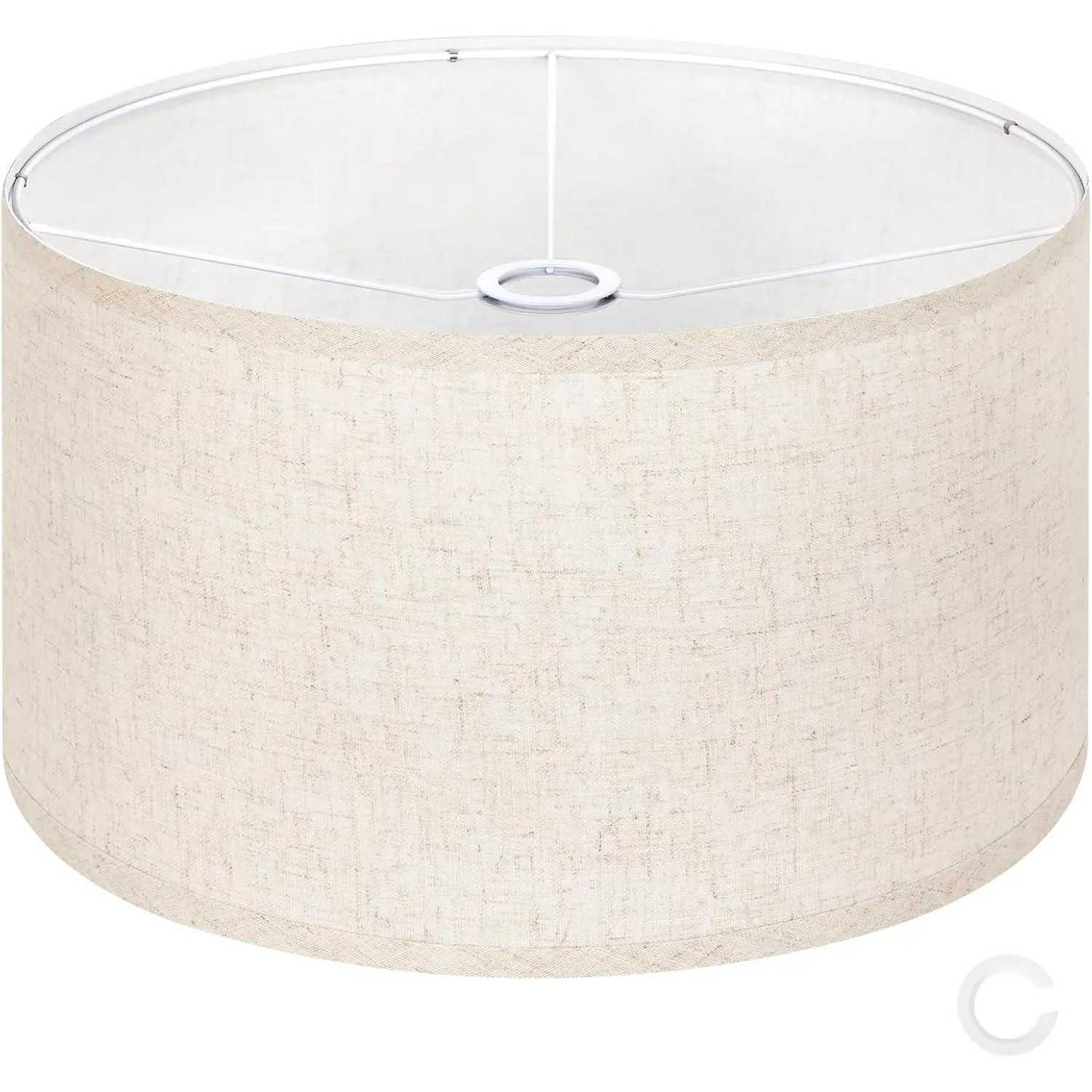 Beige Large Drum Lamp Shades for Floor Lamps, 16" Top x16" Bottom x 9" High, Easy to Assemble, Replacement Linen Lampshades for Table Lamps & Bedside Lamps (1.65" Spider)
