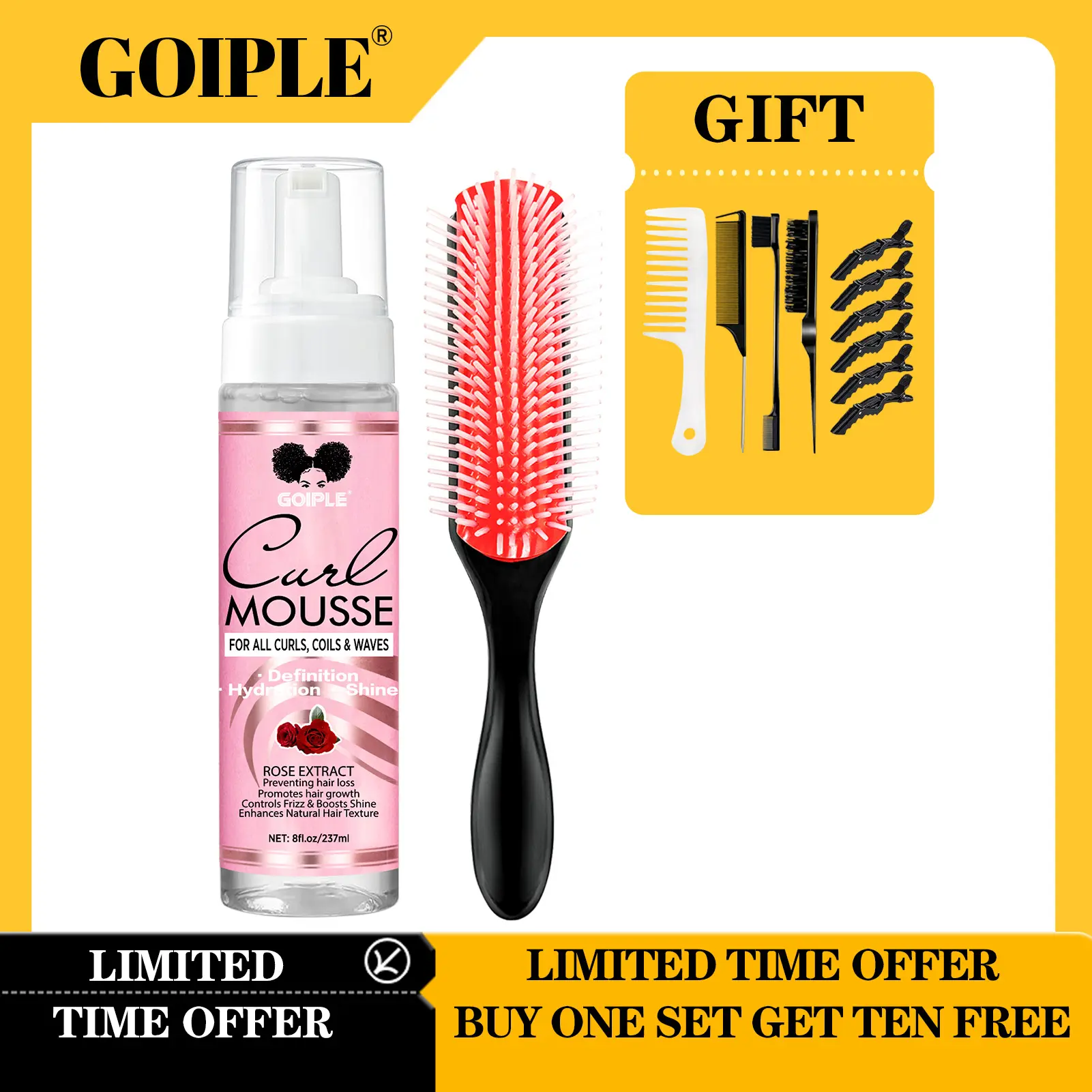 12 Counts Curl Mousse Kit Definition Curl Control Mousse Curl Enhancing Styling Hair Mousse for Curly Coils & Wavy Hair Hydrating  Haircare