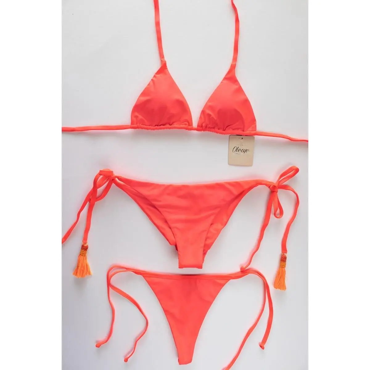 Fiesta Neon 3-piece Bikini Set by Oleaje Swimwear