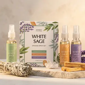 White Sage Smudge Spray Mist Gift Set by Aromafume | 3x50ml | White Sage with Lavender & Palo Santo | Air Freshener Sprays for Home, Fabric & Linen Mist | For Cleansing Negative Energy & Protection