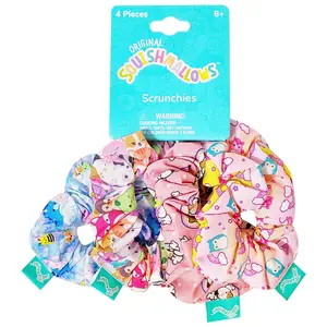 Squishmallows Cute Scrunchies Set - Hair Rubber Bands, Soft Elastic Ponytail Holders, Collectibles, Built to Last Hair Styling Accessories
