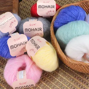 2pcs Mohair Yarn, Soft Mohair Yarn Thread, Hand Knitting Crochet Fine Yarn, DIY Weaving Craft Yarn Balls for Shawl/sweater/wrap