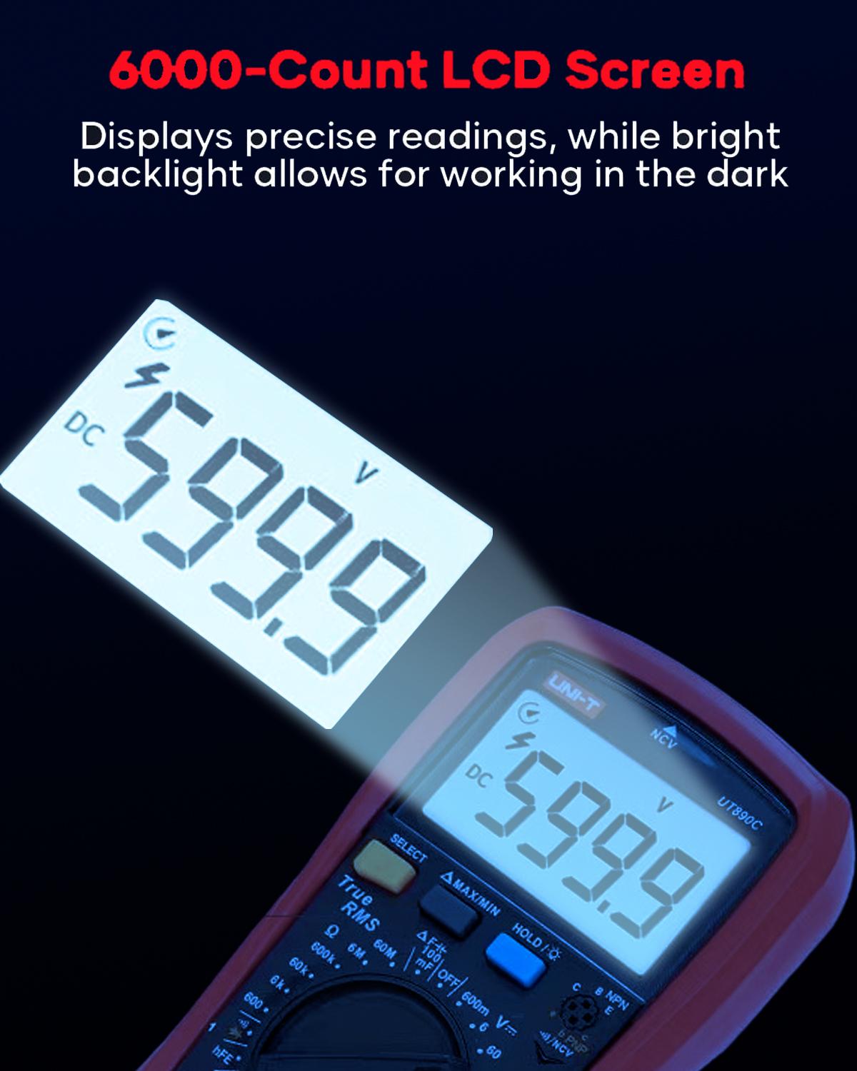 Digital Multimeter TRMS 6000 Counts with NCV Detection, Measures AC/DC Voltage Current Resistance Continuity Diode Transistor Frequency, Live Wire Tester with Sound and Light Alarm for Electrical Diagnostics