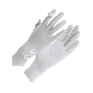 Summer Sun Protection Gloves UV Resistant Touchscreen Gloves Women's Outdoor Sports High Elastic Thin Gloves Driving Cycling Gloves