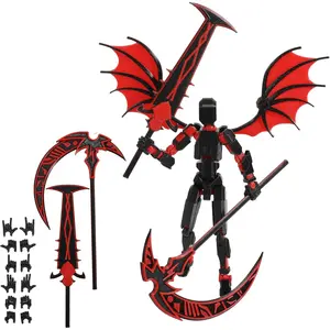 T13 Figure & Titan 13 Toys Red3D Printed Action Figures Assembly CompletedMulti-Jointed MovableAngel Designs Includes Various Accessories Dummy T 13 Figures Desk Decoration 5.5in