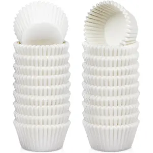 500 Count Mini Cupcake Liners White Muffin Liners Greaseproof No Smell Small Cupcake Wrappers Baking Cups