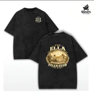 washed cotton, Women's Vintage Washed Short-Sleeve T-Shirt - Ella Fella Club Texas Western Graphic, Cowboy Rodeo Desert Aesthetic, Oversized Unisex, Breathable Classic Fashion Minimalist Top, Gift for Country Fans