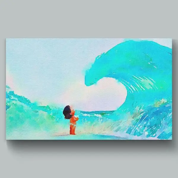 Moana Watercolor Wall Print Vintage Art Poster 7X11 Unframed Home Decor Gift